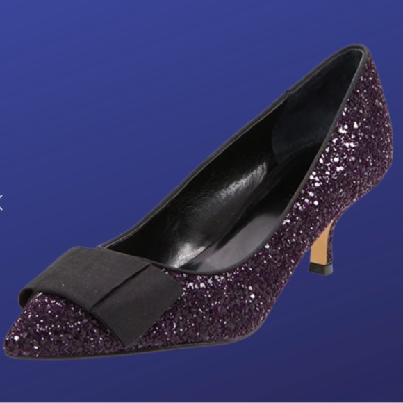 Nine West Shoes - Nine West Chia Glitter Kitten Heel Pump in Black Size 8